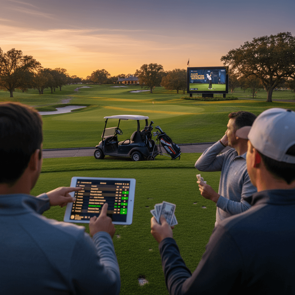 Professional golfer celebrating major championship victory